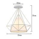 Industrial vintage ceiling light geometric diamond living room lamp by Decorbites