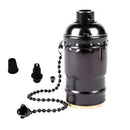 Industrial vintage chain lamp base dining room socket cap by Decorbites