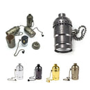 Industrial vintage chain lamp base dining room socket cap by Decorbites