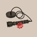 Industrial water pipe chandelier kitchen black & red pendant light by Decorbites