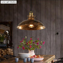 GobekUsa Wrought Iron Dome Industrial Ceiling Fixture Pendant Lighting - 12"/14" Diameter, 1 Light - Weathered Brass/Black