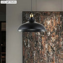 GobekUsa Wrought Iron Dome Industrial Ceiling Fixture Pendant Lighting - 12"/14" Diameter, 1 Light - Weathered Brass/Black