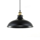 GobekUsa Wrought Iron Dome Industrial Ceiling Fixture Pendant Lighting - 12"/14" Diameter, 1 Light - Weathered Brass/Black