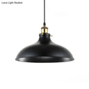 GobekUsa Wrought Iron Dome Industrial Ceiling Fixture Pendant Lighting - 12"/14" Diameter, 1 Light - Weathered Brass/Black
