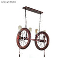 GobekUsa Industrial Weathered Copper Wheel 4-Bulb Hanging Light Kit for Dining Room Island