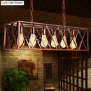 GobekUsa Industrial 6-Light Metal Cross Pendant Light with Weathered Copper Finish for Dining Rooms