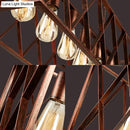 GobekUsa Industrial 6-Light Metal Cross Pendant Light with Weathered Copper Finish for Dining Rooms