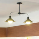 GobekUsa Industrial Conic Pendant Light - Black/White, Stylish Metallic, 2 Heads with Angle Arm - Perfect for Kitchen Island Lighting