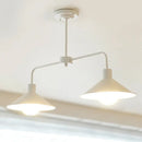 GobekUsa Industrial Conic Pendant Light - Black/White, Stylish Metallic, 2 Heads with Angle Arm - Perfect for Kitchen Island Lighting