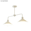 GobekUsa Industrial Conic Pendant Light - Black/White, Stylish Metallic, 2 Heads with Angle Arm - Perfect for Kitchen Island Lighting