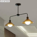 GobekUsa Industrial Conic Pendant Light - Black/White, Stylish Metallic, 2 Heads with Angle Arm - Perfect for Kitchen Island Lighting