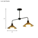 GobekUsa Industrial Conic Pendant Light - Black/White, Stylish Metallic, 2 Heads with Angle Arm - Perfect for Kitchen Island Lighting