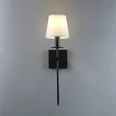 GobekUsa Industrial White Wall Lamp with Textile Shade for Bathroom, Mirror & Bar