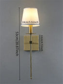 GobekUsa Industrial White Wall Lamp with Textile Shade for Bathroom, Mirror & Bar