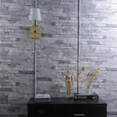 GobekUsa Industrial White Wall Lamp with Textile Shade for Bathroom, Mirror & Bar