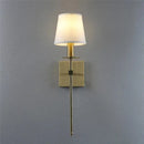 GobekUsa Industrial White Wall Lamp with Textile Shade for Bathroom, Mirror & Bar