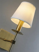 GobekUsa Industrial White Wall Lamp with Textile Shade for Bathroom, Mirror & Bar