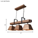 GobekUsa Factory Wood Island Chandelier - Beige Trapezoid Design with Multiple Lighting Options for Dining Room