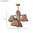 GobekUsa Factory Wood Island Chandelier - Beige Trapezoid Design with Multiple Lighting Options for Dining Room