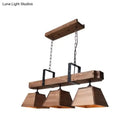 GobekUsa Factory Wood Island Chandelier - Beige Trapezoid Design with Multiple Lighting Options for Dining Room