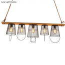 GobekUsa Industrial Black Metal Cage Island Lamp with Stylish Bucket Shade - 5 Lights for Living Room