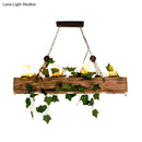 GobekUsa Industrial Marble Pendant Light with 4 Wood Lights for Dining Room Island