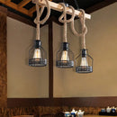 GobekUsa Hang-It-Out Farmhouse Pendant Lamp - Bottle Shaped Cage Design with Wood & Metal for Restaurants