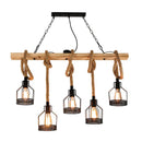 GobekUsa Hang-It-Out Farmhouse Pendant Lamp - Bottle Shaped Cage Design with Wood & Metal for Restaurants