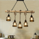 GobekUsa Hang-It-Out Farmhouse Pendant Lamp - Bottle Shaped Cage Design with Wood & Metal for Restaurants