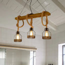 GobekUsa Antiqued Black Pendant Chandelier – Caged Restaurant Island Lighting (3 Lights)