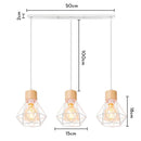 GobekUsa Industrial Wood Pendant Chandelier for Dinning Living Room Kitchen LED Fixture