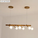 GobekUsa Industrial Wooden Chandelier – Branching Drop Pendant, 6/8 Head, Brown with Modo Clear Glass Shade for Dining Hall or Island