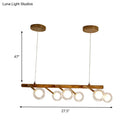 GobekUsa Industrial Wooden Chandelier – Branching Drop Pendant, 6/8 Head, Brown with Modo Clear Glass Shade for Dining Hall or Island