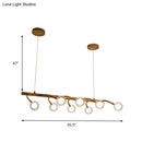 GobekUsa Industrial Wooden Chandelier – Branching Drop Pendant, 6/8 Head, Brown with Modo Clear Glass Shade for Dining Hall or Island