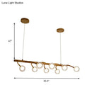 GobekUsa Industrial Wooden Chandelier – Branching Drop Pendant, 6/8 Head, Brown with Modo Clear Glass Shade for Dining Hall or Island
