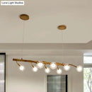 GobekUsa Industrial Wooden Chandelier – Branching Drop Pendant, 6/8 Head, Brown with Modo Clear Glass Shade for Dining Hall or Island