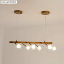 GobekUsa Industrial Wooden Chandelier – Branching Drop Pendant, 6/8 Head, Brown with Modo Clear Glass Shade for Dining Hall or Island
