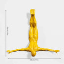 Industrial yellow bungee jumper wall sculpture living room decor by Decorbites