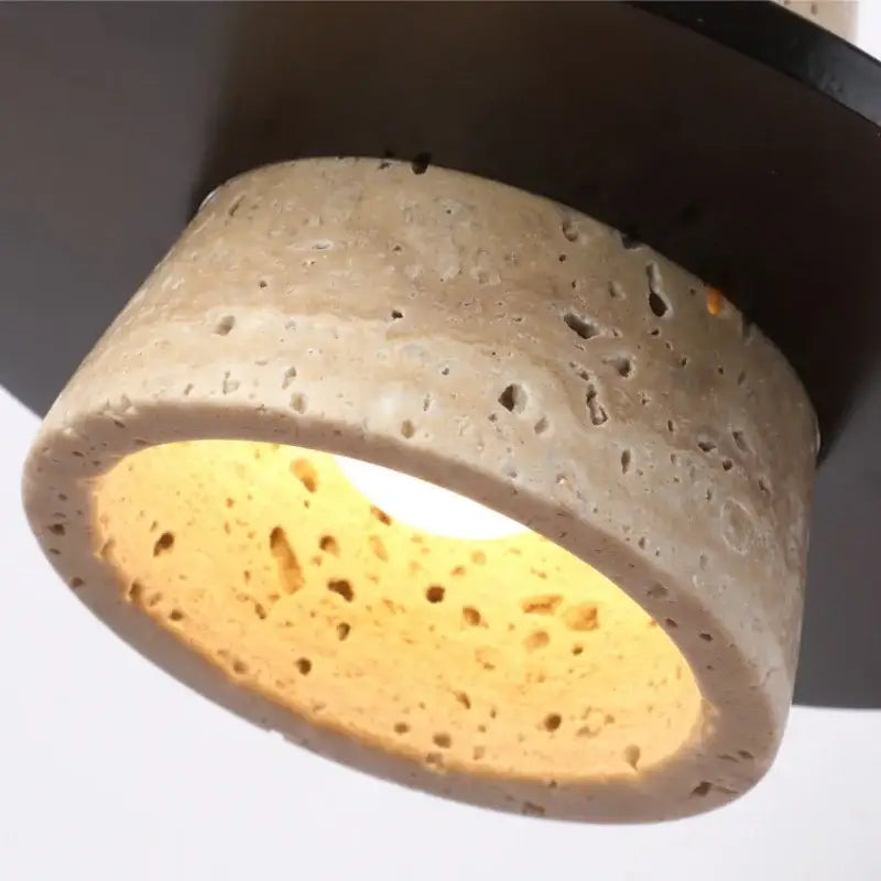 GobekUsa LED Yellow Travertine Stone Wall Lamp with Pull Chain Switch, photo 4 of 21