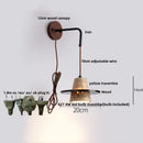 GobekUsa LED Yellow Travertine Stone Wall Lamp with Pull Chain Switch