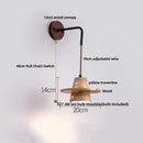 GobekUsa LED Yellow Travertine Stone Wall Lamp with Pull Chain Switch