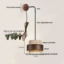 GobekUsa LED Yellow Travertine Stone Wall Lamp with Pull Chain Switch