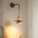GobekUsa LED Yellow Travertine Stone Wall Lamp with Pull Chain Switch