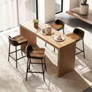 Industrial 24.5 Inches Bar Stool with Backrest and Saddle Seat-Rustic Brown by DirectDeals