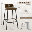Industrial 24.5 Inches Bar Stool with Backrest and Saddle Seat-Rustic Brown by LJGDeals