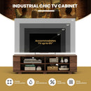 59 Inch Console Storage Entertainment Media Wood TV Stand-Walnut by LJGDeals