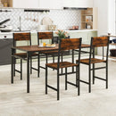 Industrial Kitchen Side Chairs Set of 2 with Metal Legs and Slanted Back-Rustic Brown by LJGDeals