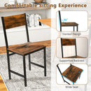 Industrial Kitchen Side Chairs Set of 2 with Metal Legs and Slanted Back-Rustic Brown by LJGDeals