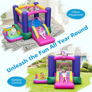 Inflatable Bounce House with Slide Splash Pool and Ring Tossing Games without Blower by LJGDeals