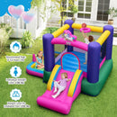 Inflatable Bounce House with Slide Splash Pool and Ring Tossing Games without Blower by LJGDeals